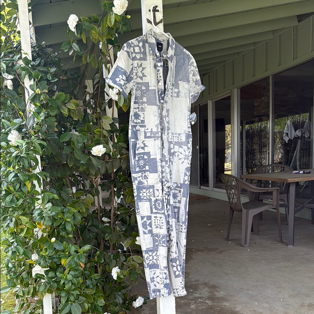 VANS Blue and White Patterned Jumpsuit